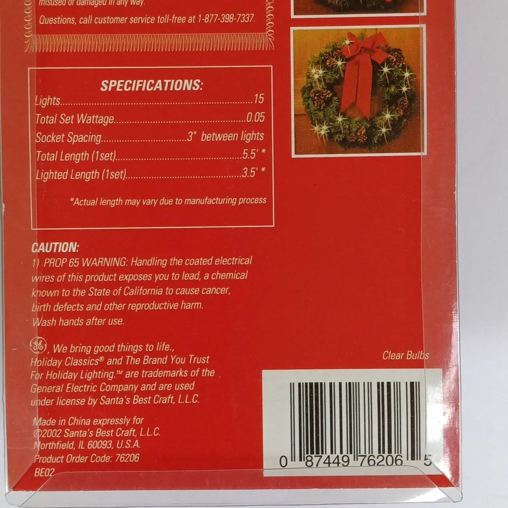 GE Holiday Classics Battery Operated 15 Light Set -- Set of 2